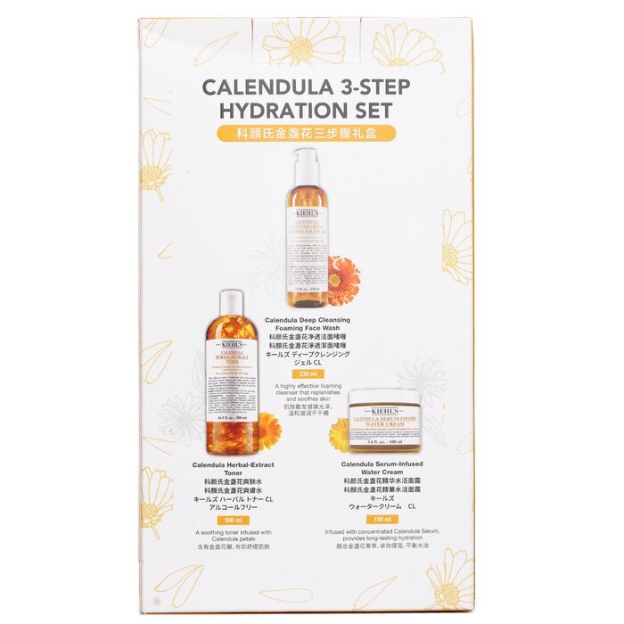 Kiehl's Calendula 3-stappen hydratatieset: gezichtsreiniger 230 ml + toner 500 ml + watercrème 100 ml 3 stuks