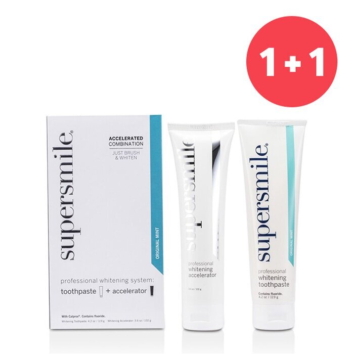 Supersmile 【1+1 Set】Professional Whitening System: Toothpaste 119g/4.2oz + Accelerator 102g/3.6oz 2pcs