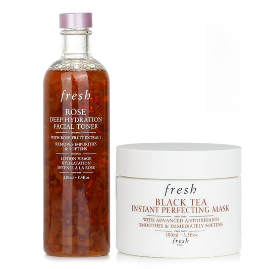 Fresh Black Tea Instant Perfecting Mask + Rose Deep Hydration Facial Toner 2 stuks