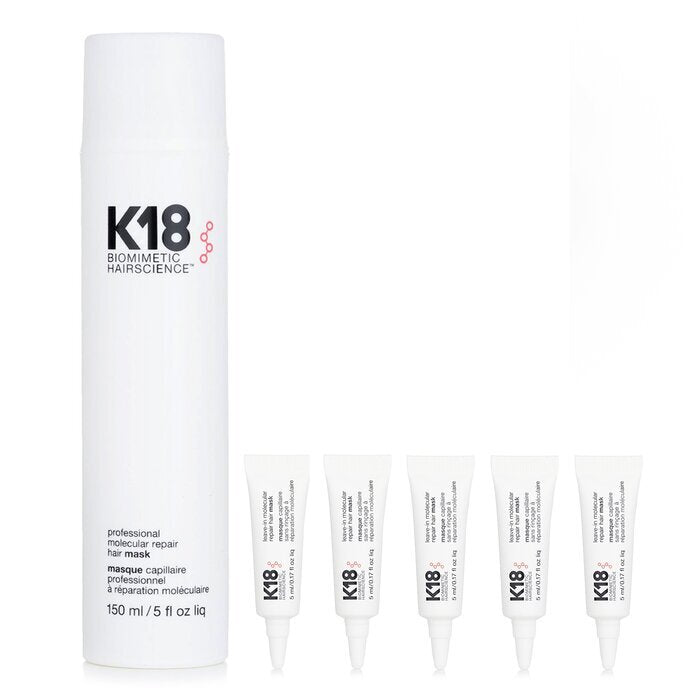 K18 Hair Care Set: Professional Molecular Repair Hair Mask 150ml x1 + travel set 5mlx5 6pcs