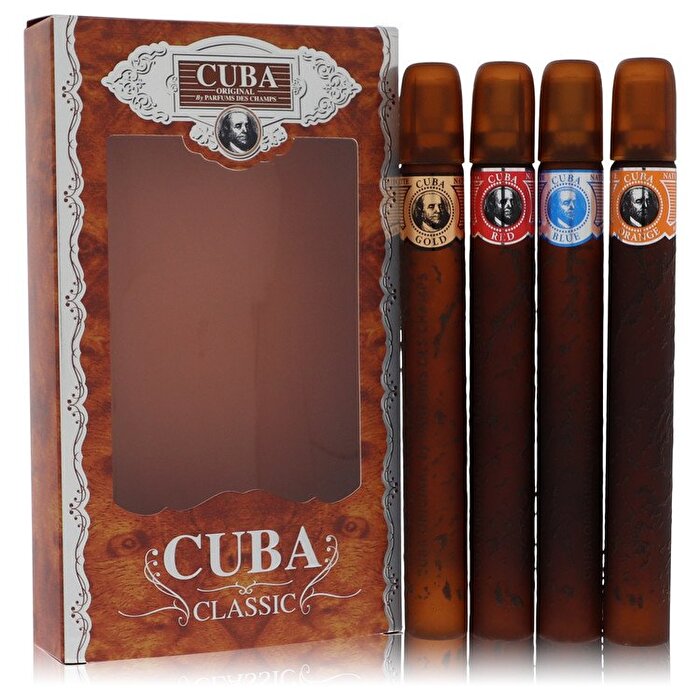 Fragluxe Cuba Gold Gift Set - Cuba Variety Set bevat alle vier de sprays, Cuba Red, Cuba Blue, Cuba Gold en Cuba Orange