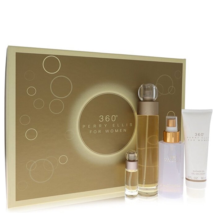 Perry Ellis Perry Ellis 360 Gift Set - Eau De Toilette Spray + 4 oz Body Mist + 3 oz Douchegel + 0,25 Mini Eau De Toilette Spray