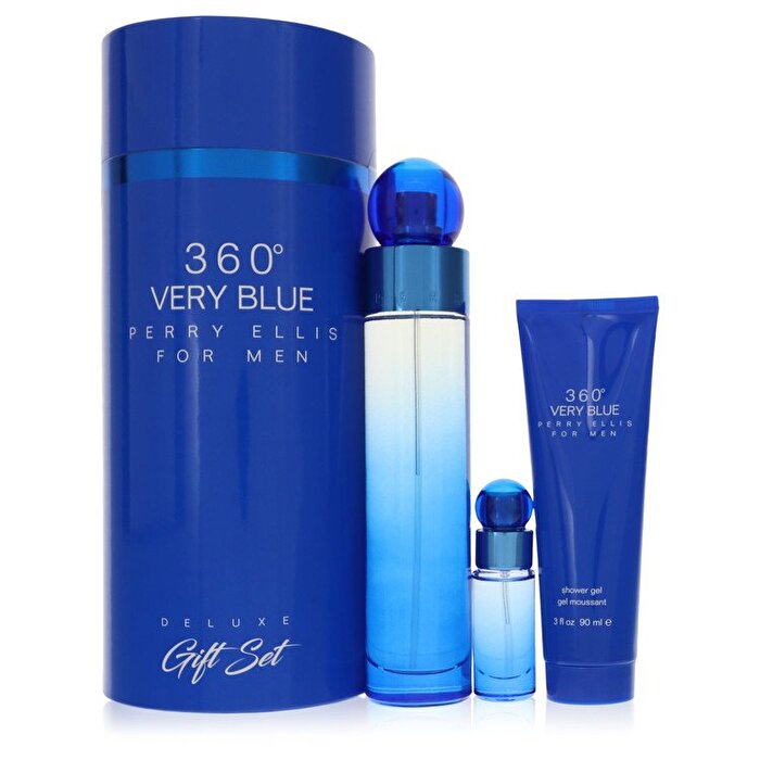 Perry Ellis Perry Ellis 360 Very Blue Gift Set - 3,4 oz Eau De Toilette Spray + Mini Eau De Toilette Spray + 3 oz Douchegel