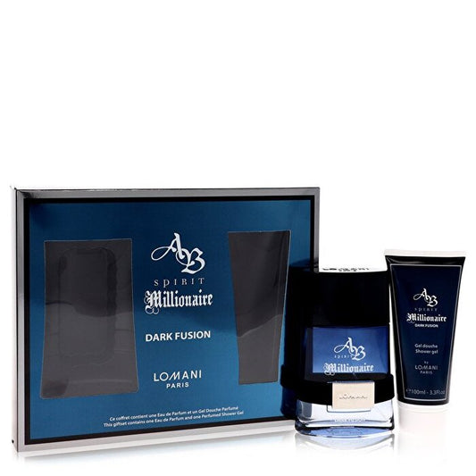 Lomani Spirit Millionaire Dark Fusion Cadeauset - Eau De Parfum Spray + Douchegel