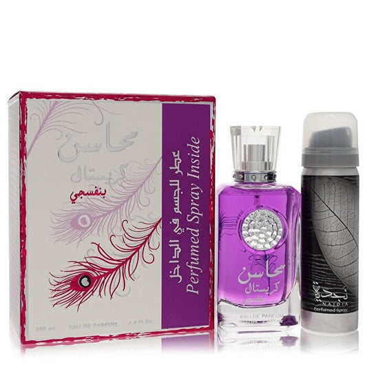 Lattafa Lattafa Mahasin Crystal Violet Eau de Parfum Spray met Deodorant Spray 3,4 oz 100 ml/3,4 oz