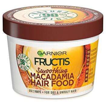 Garnier Fructis Hair Food Smoothing Macadamia Multi Use Behandeling Voor Droog &amp; Onhandelbaar Haar 390ml/13.2oz