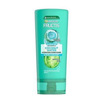 Garnier Fructis Kokoswater Conditioner 315ml voor Vette Haarwortels, Droge Punten