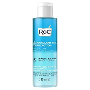 Roc Double Action Oogmake-upremover, geschikt voor de gevoelige huid rond de ogen. Verwijdert waterproof make-up (125 ml).