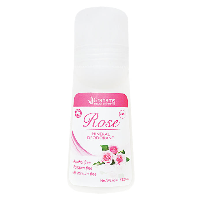 Grahams Natural Mineral Deodorant Roll-on Rose 65ml