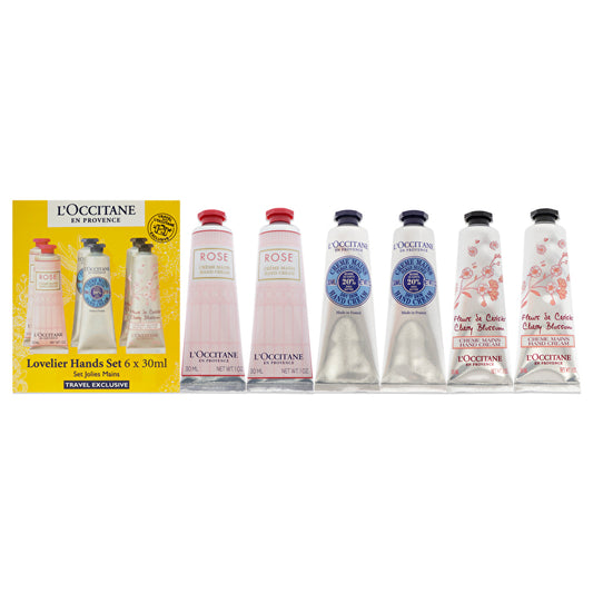 L'Occitane Best Of Provence Handcrème Set 30ml - 2x Kersenbloesem/2x Roos Reines/2x Sheaboter 180ml