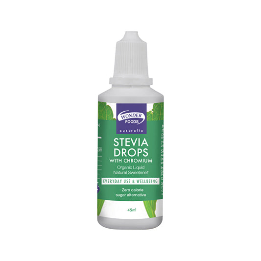 Wonder Foods Organic Stevia Drops With Chromium 45ml